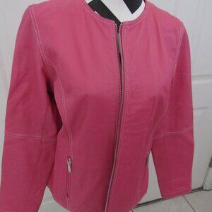 Chicos pink leather jacket size 1